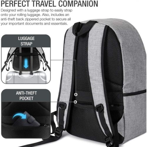  [아마존베스트]XDesign Travel Laptop Backpack with USB Charging Port +Anti-Theft Lock [Water Resistant] Slim Durable College School Computer Bookbag for Women, Men, Outdoor Camping&Fits Up to 16-