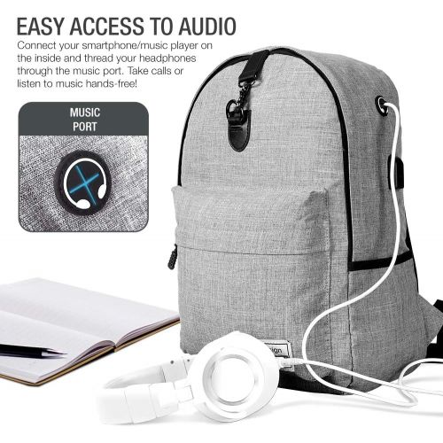  [아마존베스트]XDesign Travel Laptop Backpack with USB Charging Port +Anti-Theft Lock [Water Resistant] Slim Durable College School Computer Bookbag for Women, Men, Outdoor Camping&Fits Up to 16-