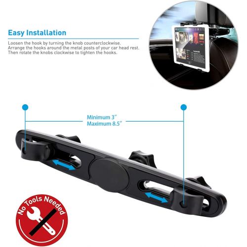  [아마존베스트]YOOHOO Tablet Car Headrest Mount, Universal 9 DVD Player Holder for Car Backseat Seat Mount,360° Rotating Adjustable,for All 7- 13 Tablet