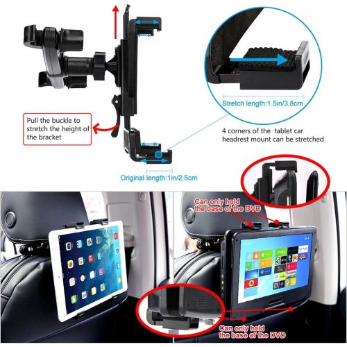  [아마존베스트]YOOHOO Tablet Car Headrest Mount, Universal 9 DVD Player Holder for Car Backseat Seat Mount,360° Rotating Adjustable,for All 7- 13 Tablet