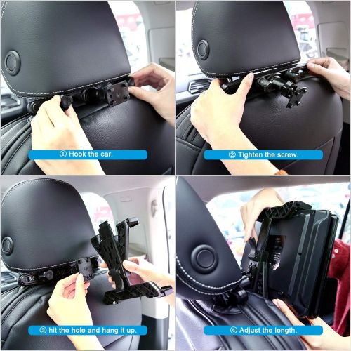  [아마존베스트]YOOHOO Tablet Car Headrest Mount, Universal 9 DVD Player Holder for Car Backseat Seat Mount,360° Rotating Adjustable,for All 7- 13 Tablet