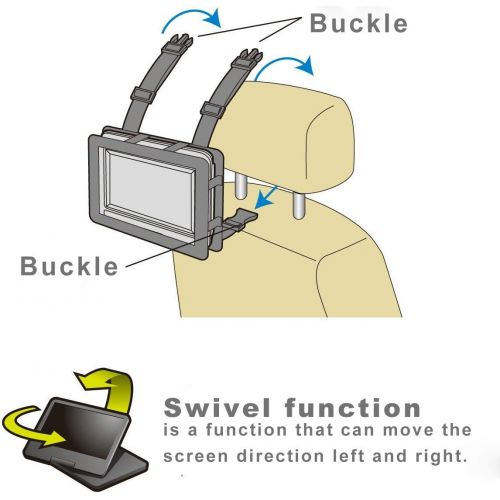  [아마존베스트]YOOHOO Tablet Car Headrest Mount Holder for 10 - 10.5 Tablet and Portable DVD Player