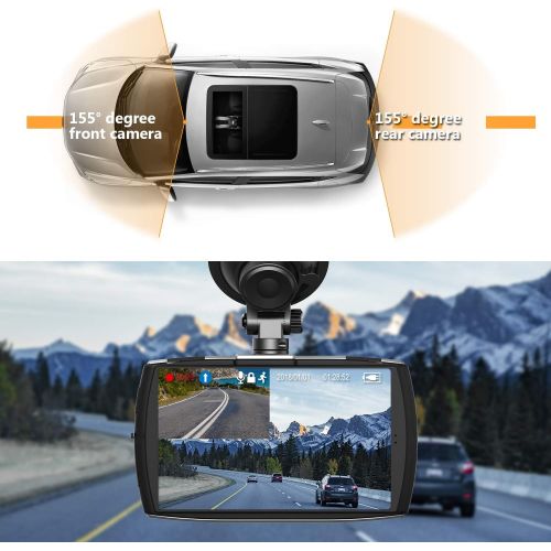  [아마존베스트]Z-Edge Z-EDGE Dash Cam Front and Rear 4.0 Touch Screen Dual Dash Cam FHD 1080P with Night Mode, 32GB Card Included,155 Degree Wide Angle, WDR, G-Sensor, Loop Recording