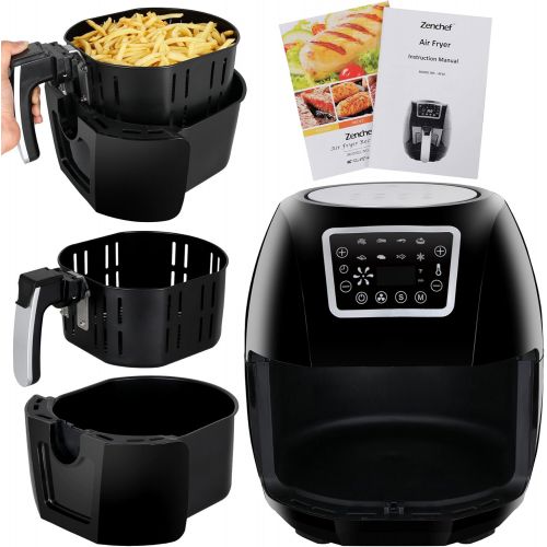  ZENY Electric Air Fryer 1800W 5.8QT Cooking Tool For Healthy Oil Free Cooking wTime & Temperature Control Dishwasher Safe Parts (Black)