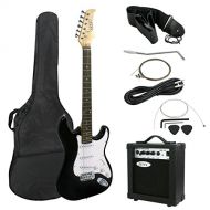 ZENY 39 Full Size Electric Guitar with Amp, Case and Accessories Pack Beginner Starter Package, Black