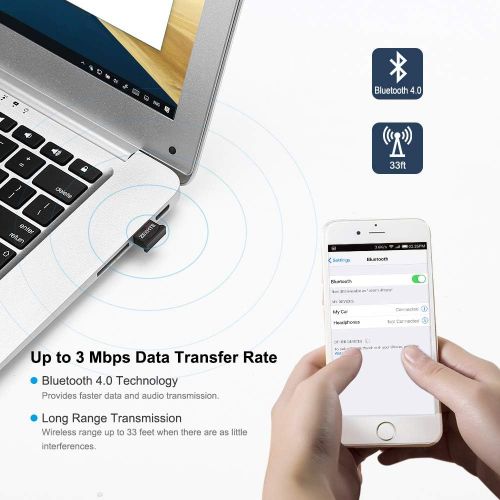  [아마존베스트]ZEXMTE Bluetooth USB Adapter CSR 4.0 USB Dongle Bluetooth Receiver Transfer Wireless Adapter for Laptop PC Support Windows 10/8/7/Vista/XP,Mouse and Keyboard,Headset