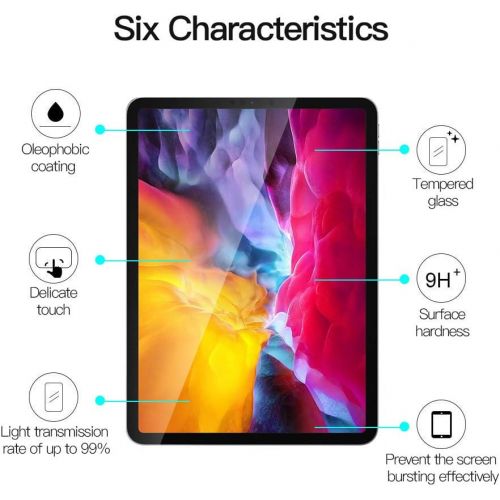  [아마존베스트]Ztotop Screen Protector for iPad Pro 11 inch 2018 (2 Pack), Face ID and Apple Pencil Compatible/Easy Installation Frame/Scratch Resistant 9H Tempered Glass Screen Protector for iPa