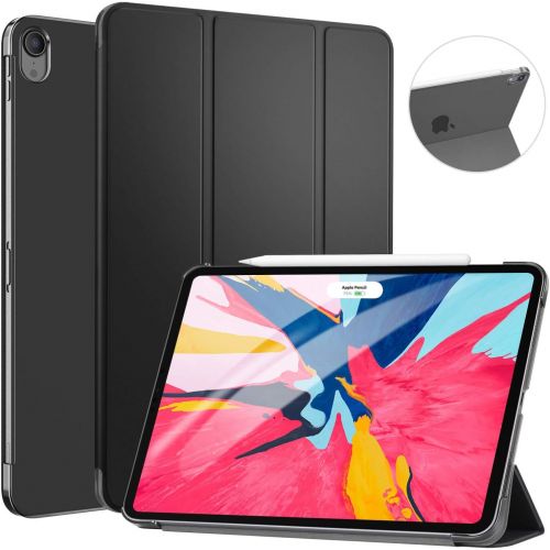  [아마존베스트]Ztotop Case for iPad Pro 11 2018 - Slim Lightweight Trifold Stand Smart Shell with Auto Wake/Sleep + Rugged Translucent Back Cover Support iPad Pencil Charging for iPad Pro 11, Bla