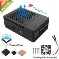 [아마존베스트]IUniker iUniker Raspberry Pi 3 B+ Case, Raspberry Pi Fan ABS Case with Cooling Fan, Raspberry Pi Heatsink, Simple Removable Top Cover for Pi 3 B+, Pi 3 Model B, Pi 2 Model B - Black