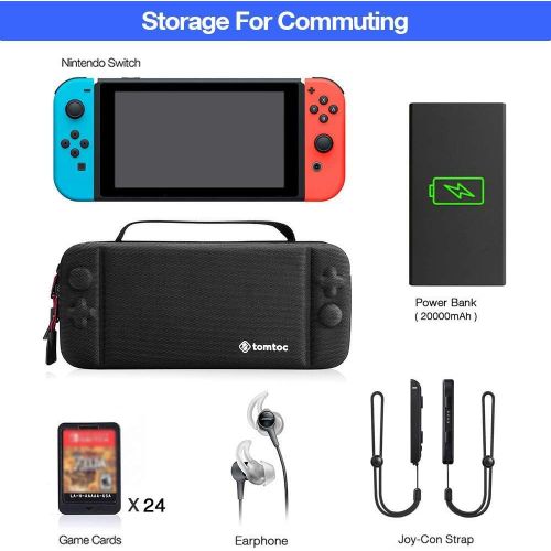  [아마존 핫딜] [아마존핫딜]Tomtoc tomtoc Travel Case Tasche fuer Nintendo Switch, Hartschale Reise Huelle mit Stander Tragetasche Aufbewahrungstasche, kompatibel mit Switch Konsole, 24 Spielkarten, Netzteil, Joy Con