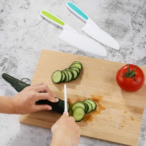  [아마존베스트]Brandon-super 3pcs Nylon Kitchen Knife Set, For KnivesFor Fruit, Bread, cake, Salad, Lettuce, Knife, 3 Colors and Different Sizes, Serrated Edge, Without Bisphenol A, Material Aafe