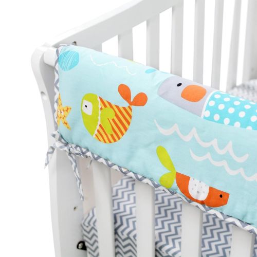  Baby Boy Bedding Set Nautical Ocean Blue Nursery Crib Bedding Set by Brandream, 4 Pieces, Cartoon...