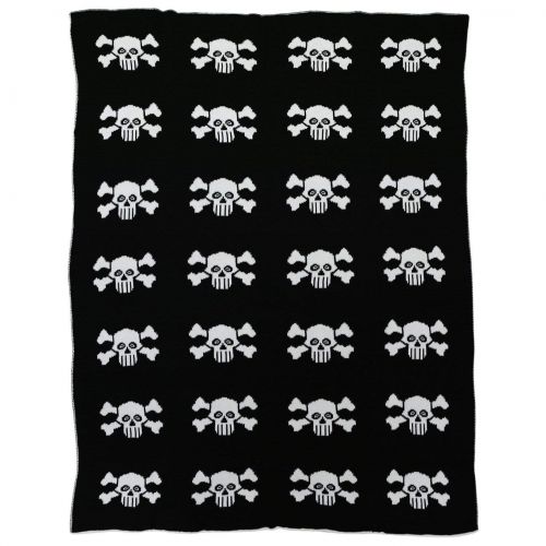  Brandream Throw Blanket Baby Crib Blankets Black and White Designer Pirate Blankets Scull Pattern Decorative Soft Blanket for Couch 35 by 43 Inch
