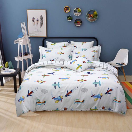  Brandream Boys Bedding Sets Cars Bedding 100% Cotton Duvet Covers Set 3-Piece Queen Size (No Comforter Included)