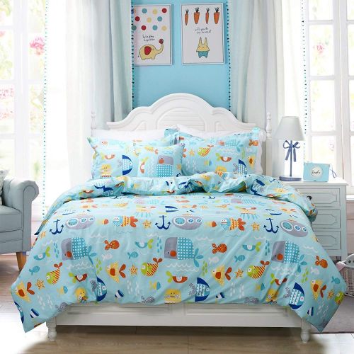  Brandream Boys Bedding Sets Cars Bedding 100% Cotton Duvet Covers Set 3-Piece Queen Size (No Comforter Included)