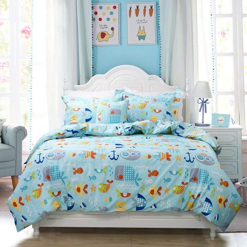  Brandream Boys Bedding Sets Cars Bedding 100% Cotton Duvet Covers Set 3-Piece Queen Size (No Comforter Included)