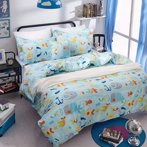  Brandream Boys Bedding Sets Cars Bedding 100% Cotton Duvet Covers Set 3-Piece Queen Size (No Comforter Included)