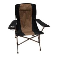 Brands Extra Tilt Back Folding Camp Chair with Armrests, 300lbs, Bag, Drink Holder