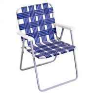 Rio Brands BY055A-0138 Woven Blue Webbing Folding Chair, Steel