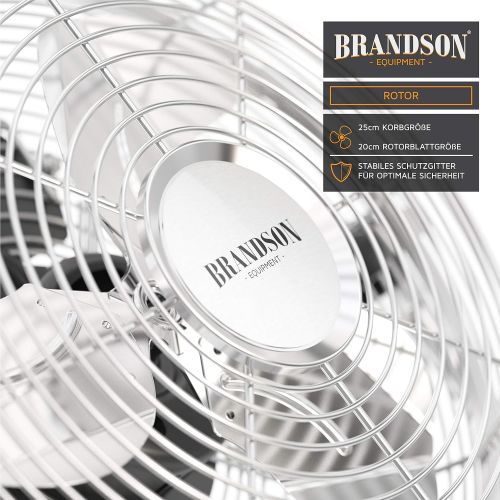  Brandson Windmaschine Retro Stil Ventilator im Kupfer Design Standventilator 32 Watt Tischventilator Standventilator hoher Luftdurchsatz stufenlos neigbarer Ventilatorkopf