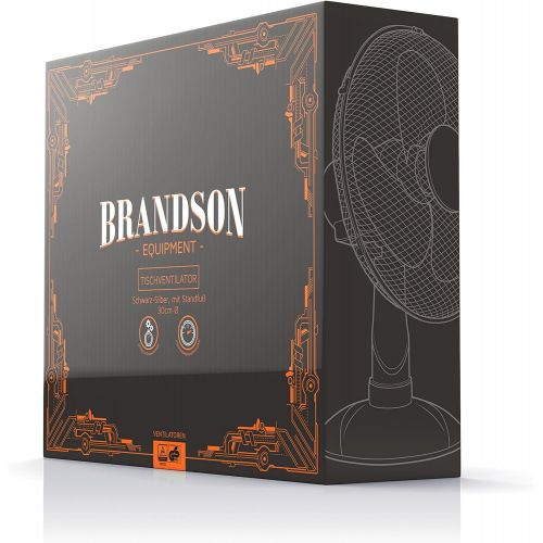  Brandson - Tischventilator 30cm - Tisch Ventilator mit 3-Leistungsstufen - Schreibtischventilator oszillierend - klein und leise - 40W - Neigungswinkel ca. 30