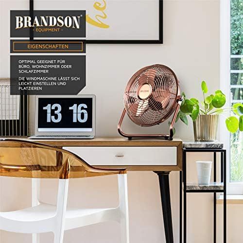  Brandson - Windmaschine Retro Stil - Ventilator im Kupfer Design - Standventilator 32 Watt - Tischventilator Standventilator - hoher Luftdurchsatz - stufenlos neigbarer Ventilatork