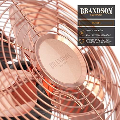  Brandson - Windmaschine Retro Stil - Ventilator im Kupfer Design - Standventilator 32 Watt - Tischventilator Standventilator - hoher Luftdurchsatz - stufenlos neigbarer Ventilatork