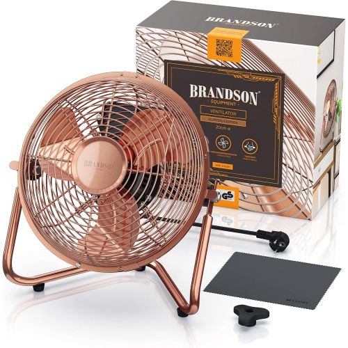  Brandson - Windmaschine Retro Stil - Ventilator im Kupfer Design - Standventilator 32 Watt - Tischventilator Standventilator - hoher Luftdurchsatz - stufenlos neigbarer Ventilatork