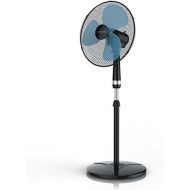 Brandson - Standventilator 40cm - Ventilator hoehenverstellbar bis 122cm - hoher Luftdurchsatz - 3 verschiedene Geschwindigkeitsstufen - Oszillationsfunktion ca. 80°