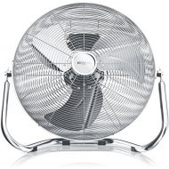 [아마존베스트]Brandson - Windmaschine Retro Stil 120 Watt - Ventilator in Chrom - Standventilator 50cm - Bodenventilator - hoher Luftdurchsatz - stufenlos neigbarer Ventilatorkopf - silber