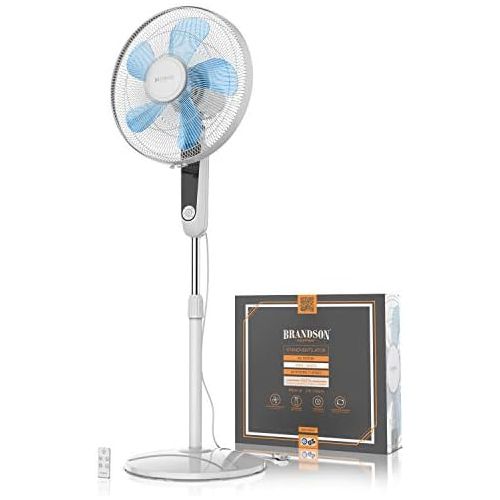  Brandson - Standventilator DC Silent mit Fernbedienung + LED Display - 24 Geschwindigkeiten - Oszillation 80 Grad - Ventilator sehr leise - Hoehe verstellbar - Kopf um 35 Grad neigb