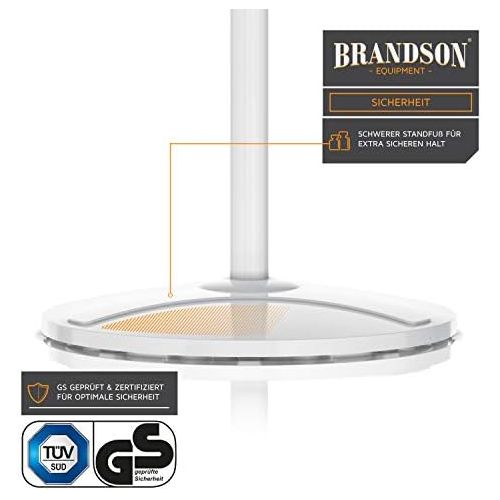  Brandson - Standventilator DC Silent mit Fernbedienung + LED Display - 24 Geschwindigkeiten - Oszillation 80 Grad - Ventilator sehr leise - Hoehe verstellbar - Kopf um 35 Grad neigb