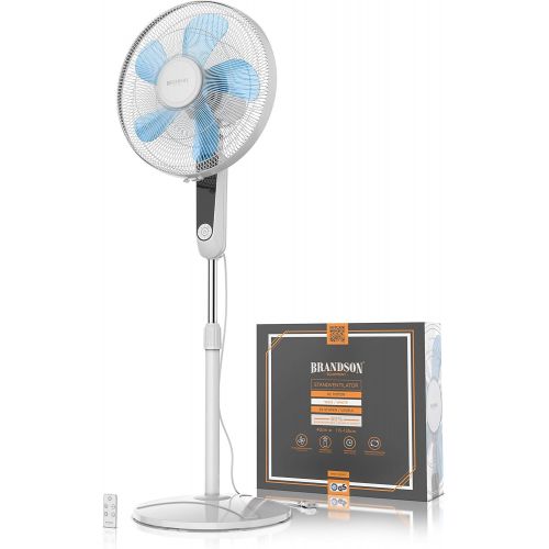  Brandson - Standventilator DC Silent mit Fernbedienung + LED Display - 24 Geschwindigkeiten - Oszillation 80 Grad - Ventilator sehr leise - Hoehe verstellbar - Kopf um 35 Grad neigb