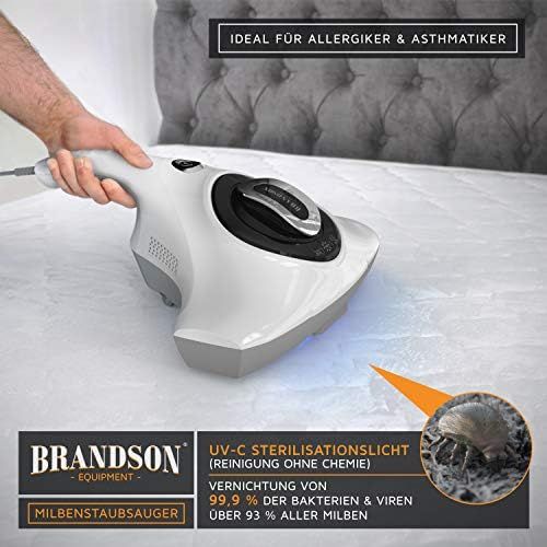  Brandson - Milbenstaubsauger 300W - Milben-Handstaubsauger mit UV Sterilisationslicht - -Schmutzbehalter 150 ml - desinfiziert Betten Bekleidung Polstermoebel - Milbensauger ideal f