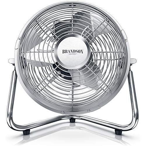  [아마존베스트]Brandson Wind Machine, Retro Style Fan In Chrome Design, Standing Fan, 32 Watts, Table Fan, High Air Flow