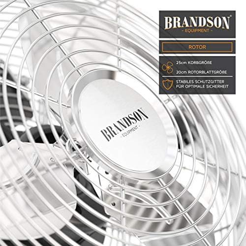  [아마존베스트]Brandson Wind Machine, Retro Style Fan In Chrome Design, Standing Fan, 32 Watts, Table Fan, High Air Flow
