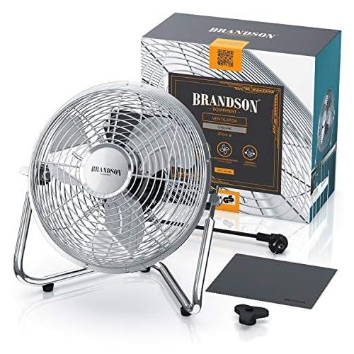  [아마존베스트]Brandson Wind Machine, Retro Style Fan In Chrome Design, Standing Fan, 32 Watts, Table Fan, High Air Flow