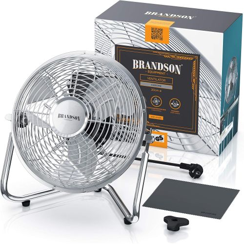  [아마존베스트]Brandson Wind Machine, Retro Style Fan In Chrome Design, Standing Fan, 32 Watts, Table Fan, High Air Flow