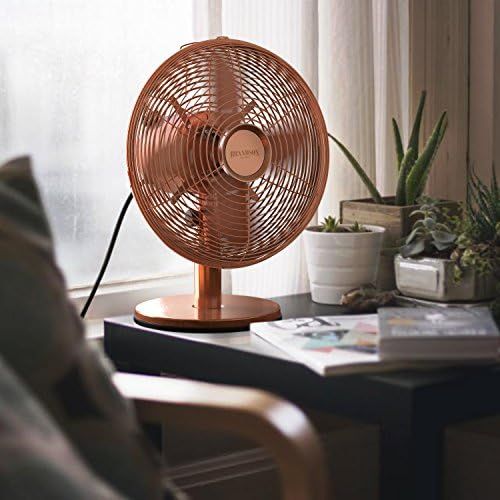  [아마존베스트]Brandson - Table Fan in Copper Design 3 Speed Settings Can be Switched 80° Oscillation Angle Approximately 40° robust full metal housing.