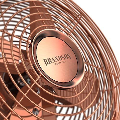  [아마존베스트]Brandson - Table Fan in Copper Design 3 Speed Settings Can be Switched 80° Oscillation Angle Approximately 40° robust full metal housing.