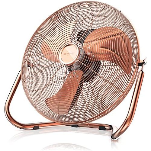  [아마존베스트]Brandson - Wind Machine Retro Style | Fan in Copper | Floor Fan 30 cm | Table Fan Floor Fan | High Air Flow | Robust Stand | Continuously Tilting Fan Head | Copper