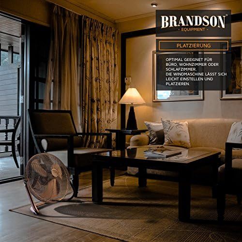  [아마존베스트]Brandson - Wind Machine Retro Style | Fan in Copper | Floor Fan 30 cm | Table Fan Floor Fan | High Air Flow | Robust Stand | Continuously Tilting Fan Head | Copper