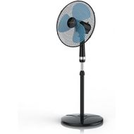 [아마존베스트]Brandson - Floor Fan 40 cm | Height Adjustable up to 122 cm | High Air Flow | 3 Different Speed Levels | Oscillation Function Approximately 80°
