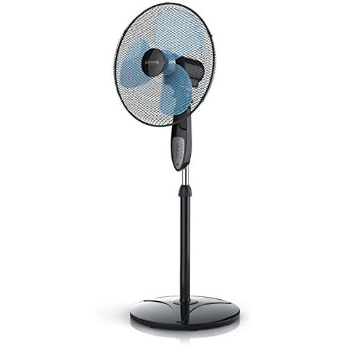  [아마존베스트]Brandson Floor Standing Fan with Remote Control, Standing Fan, Height Adjustable Stand, Adjustable Inclination Angle, 50 W, 3 x Different Speed Levels, 80° Oscillating Function