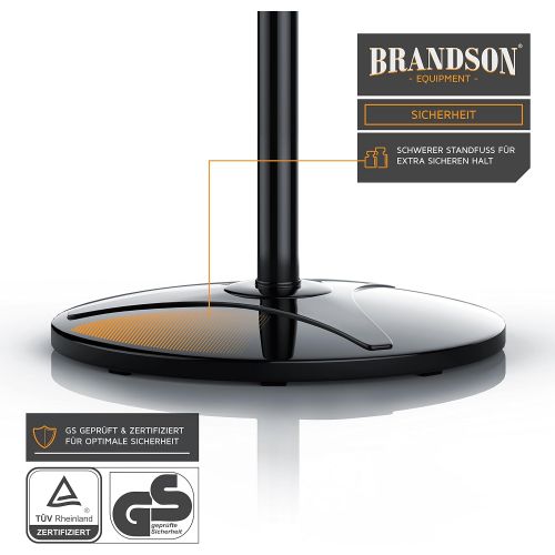  [아마존베스트]Brandson Floor Standing Fan with Remote Control, Standing Fan, Height Adjustable Stand, Adjustable Inclination Angle, 50 W, 3 x Different Speed Levels, 80° Oscillating Function