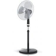 [아마존베스트]Brandson floor fan 40 cm | fan stand height adjustable | high air flow | 3 different speed levels | oscillation function approx. 80° silver/black