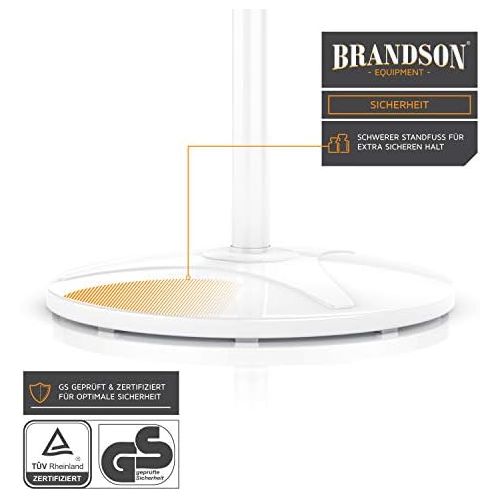  [아마존베스트]Brandson Floor Standing Fan with Remote Control, Standing Fan, Height Adjustable Stand, Adjustable Inclination Angle, 50 W, 3 x Different Speed Levels, 80° Oscillating Function