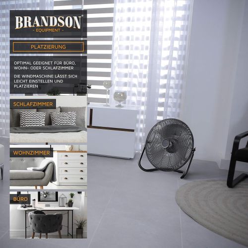  [아마존베스트]Brandson retro style wind machine - fan - table fan - floor fan 30 cm, - high air flow - infinitely tilting fan head - matte black