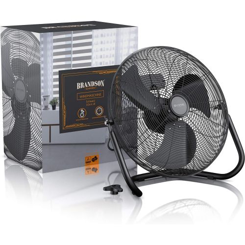  [아마존베스트]Brandson retro style wind machine - fan - table fan - floor fan 30 cm, - high air flow - infinitely tilting fan head - matte black
