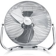 [아마존베스트]Brandson Retro Wind Machine Style Floor Fan, Chrome Fan, 30 cm, Table Fan/Floor Fan with High Air Flow, Secure Stand, Infinitely Adjustable Tilting of Fan Head, Silver